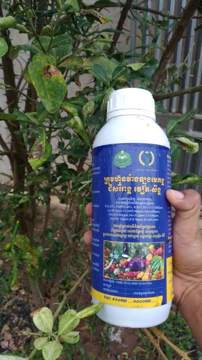 Liquid fertilizer in field